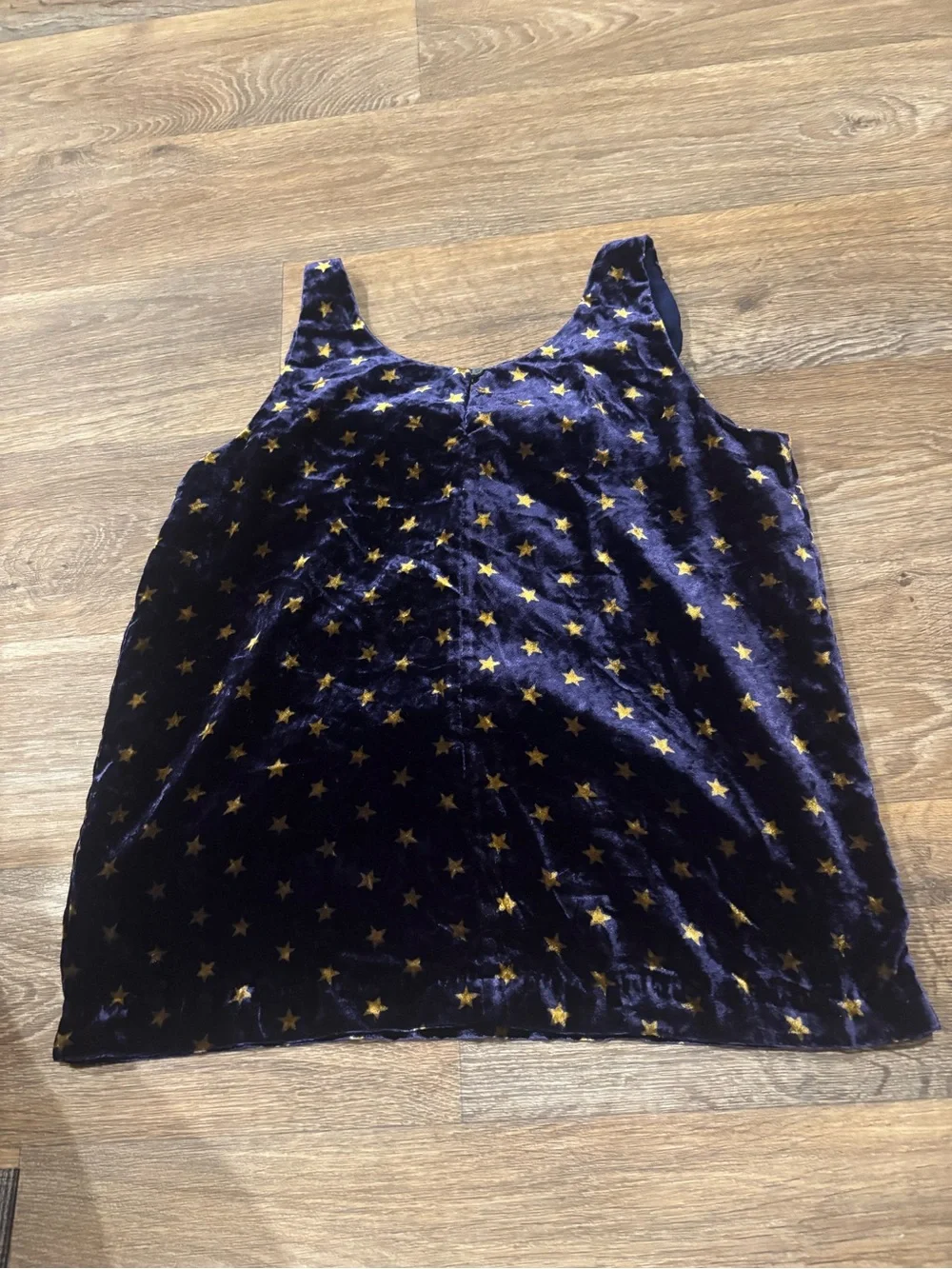 J.Crew Always Velvet Star Sleeveless Top Navy Heritage Collection Womens 8 Tall